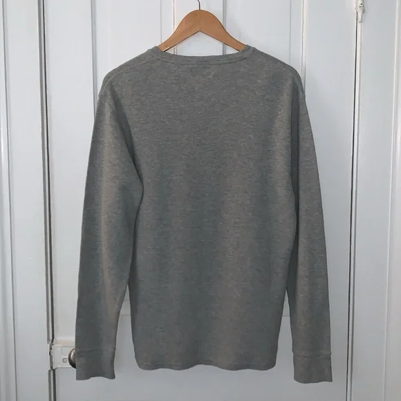 POLO RALPH LAUREN GRAY LONG SLEEVED WAFFLE THERMAL TOP - Picture 4 of 5